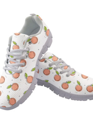 Pastel Pink Peach Outline Doodle Illustration Running Shoes Sport Sneakers