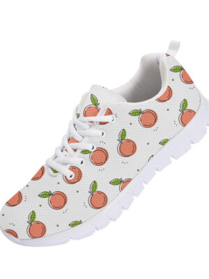 Pastel Pink Peach Outline Doodle Illustration Running Shoes Sport Sneakers