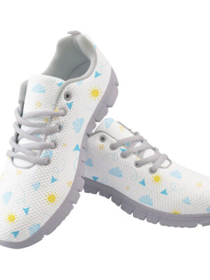 Paper Plane Sun Clouds And Stars On White Background Running Shoes Sport Sneakers