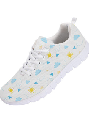 Paper Plane Sun Clouds And Stars On White Background Running Shoes Sport Sneakers