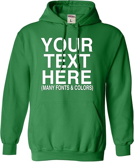 Go All Out Custom Add Your Text Personalized Mens Sweatshirt Hoodie