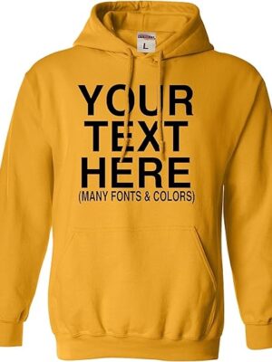 Go All Out Custom Add Your Text Personalized Mens Sweatshirt Hoodie