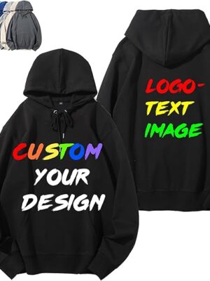 Custom Hoodie Print Any Image Text Logo Design Personality Cotton Hoodie Front and Back Printable for Men Women