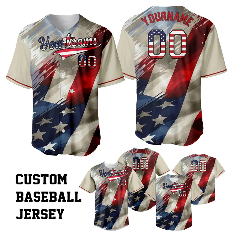 Vintage USA Flag Baseball Jersey, Custom Name Number Jersey, US Independence Jersey, Custom Patriot Baseball Jersey, Baseball Player Gift