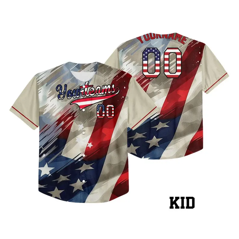 Vintage USA Flag Baseball Jersey, Custom Name Number Jersey, US Independence Jersey, Custom Patriot Baseball Jersey, Baseball Player Gift